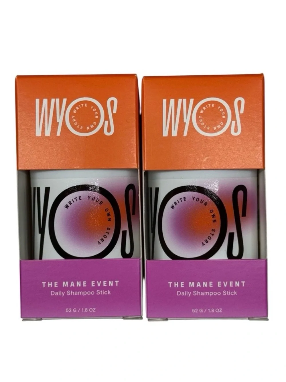 NEW 4x Pack WYOS The Mane Event Daily Shampoo Stick – 1.8 oz UNISEX Travel Vegan